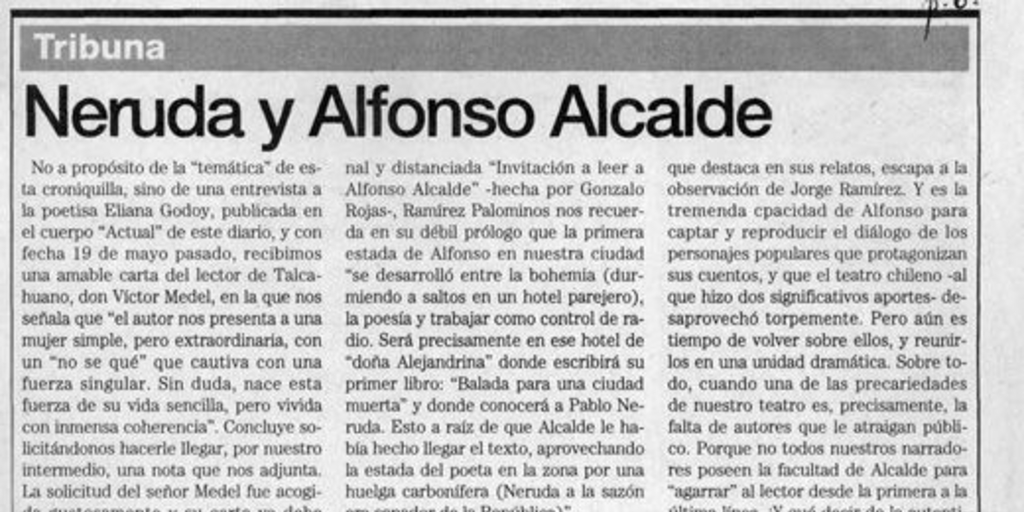 Neruda y Alfonso Alcalde