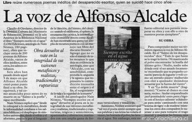 La voz de Alfonso Alcalde