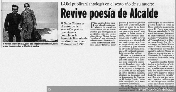 Revive poesía de Alcalde