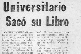 Universitario sacó su libro