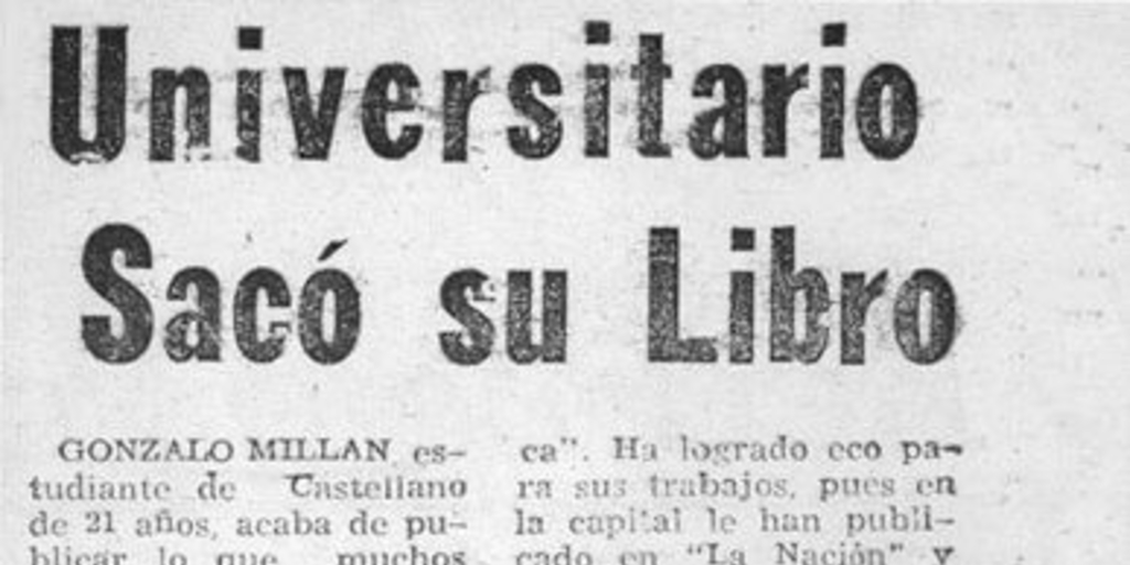Universitario sacó su libro