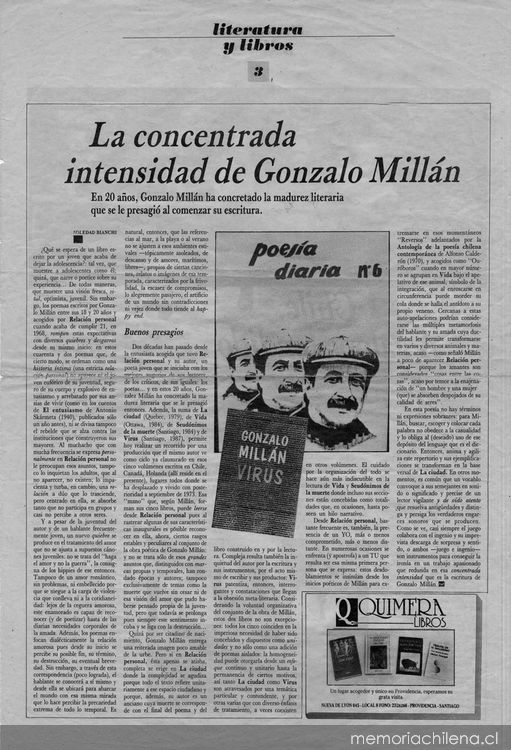 La concentrada intensidad de Gonzalo Millán