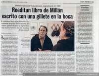 Reeditan libro de Millán escrito con una gilette en la boca : "Relación Personal" fue publicado originalmente en 1968