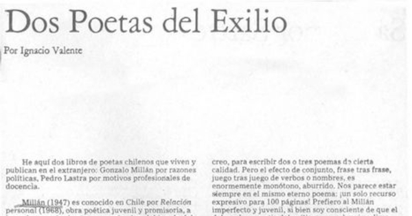 Dos poetas del exilio