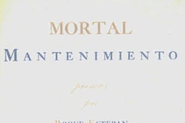 Mortal mantenimiento : poemas