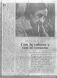 Con la cabeza y el corazón : Gonzalo Millán, poeta