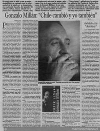 Gonzalo Millán, "Chile cambió y yo también"