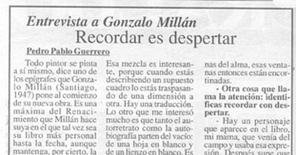 Recordar es despertar