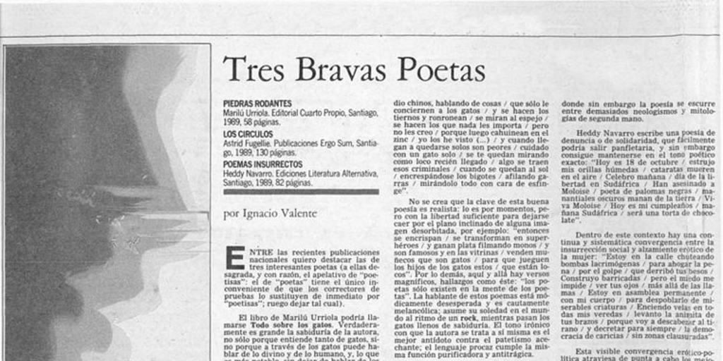 Tres bravas poetas