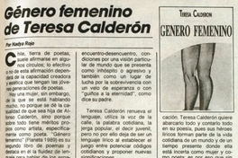 Género femenino de Teresa Calderón