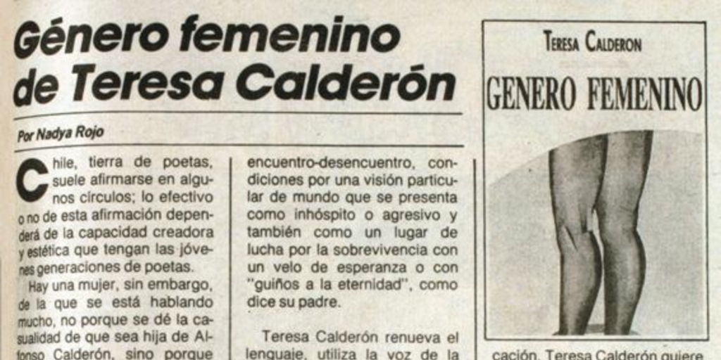 Género femenino de Teresa Calderón