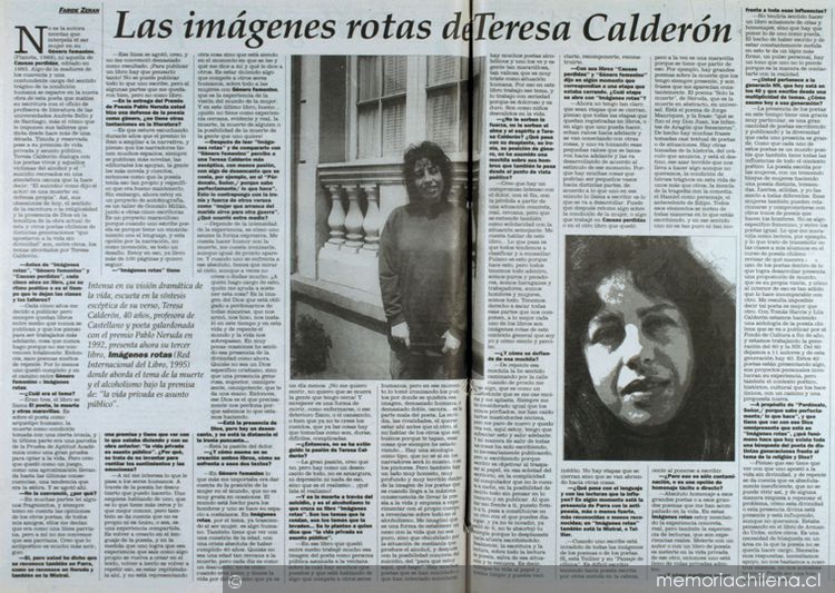 Las imágenes rotas de Teresa Calderón