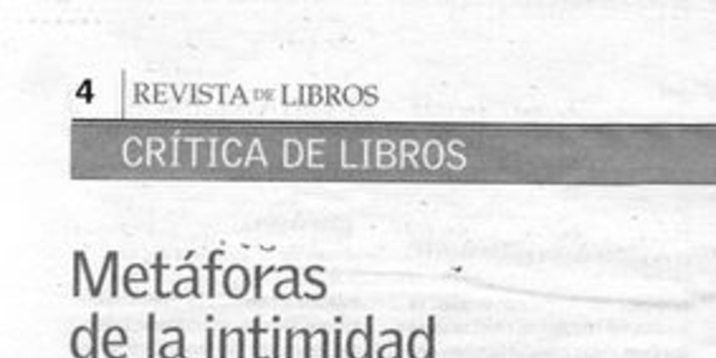 Metáforas de la intimidad