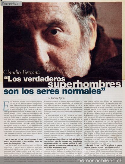 Claudio Bertoni: los verdaderos superhombres son los seres normales