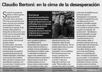 Claudio Bertoni, en la cima de la desesperación