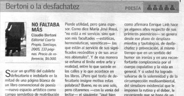 Bertoni o la desfachatez