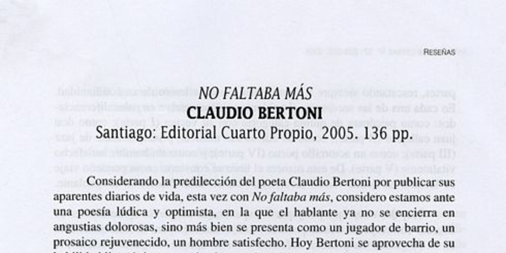 No faltaba más: Claudio Bertoni