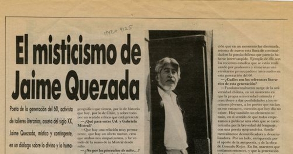 El misticismo de Jaime Quezada