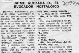 Jaime Quezada O., el evocador nostálgico