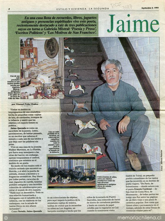 Jaime Quezada, poeta y coleccionista