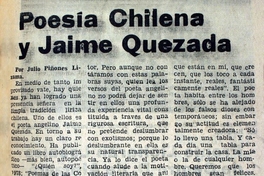 Poesía chilena y Jaime Quezada