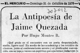 La antipoesía de Jaime Quezada