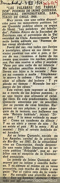Las palabras del fabulador