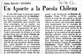 Un aporte a la poesía chilena