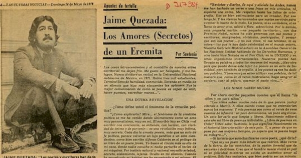 Jaime Quezada: los amores (secretos) de un eremita