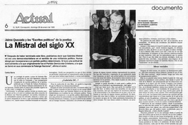 La Mistral del siglo XX : Jaime Quezada y los "Escritos políticos" de la poetisa