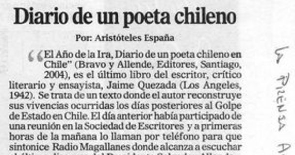 Diario de un poeta chileno