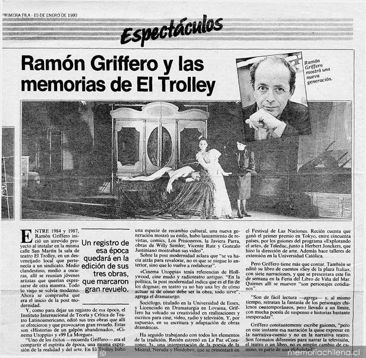 Ramón Griffero y las memorias de El Trolley