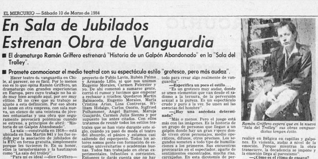 En sala de jubilados estrenan obra de vanguardia