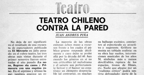 Teatro chileno contra la pared