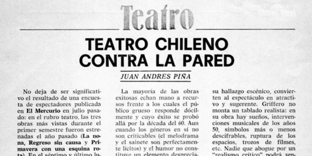 Teatro chileno contra la pared