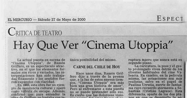 Hay que ver "Cinema utoppia"