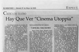 Hay que ver "Cinema utoppia"