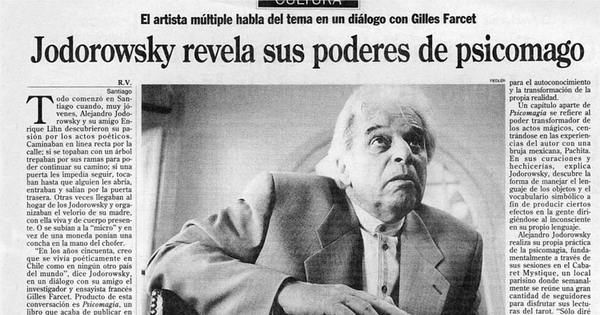 Jodorowsky revela sus poderes de psicomago