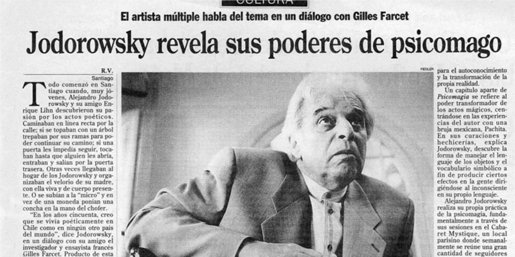 Jodorowsky revela sus poderes de psicomago