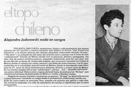 El Topo chileno: Alejandro Jodorowsky nada en sangre