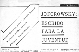 Jodorowsky: "escribo para la juventud"