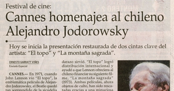 Cannes homenajea al chileno Alejandro Jodorowsky