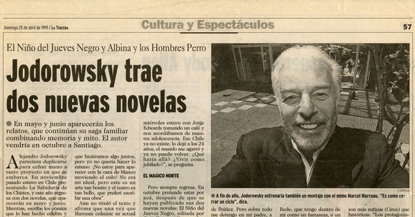 Jodorowsky trae dos nuevas novelas