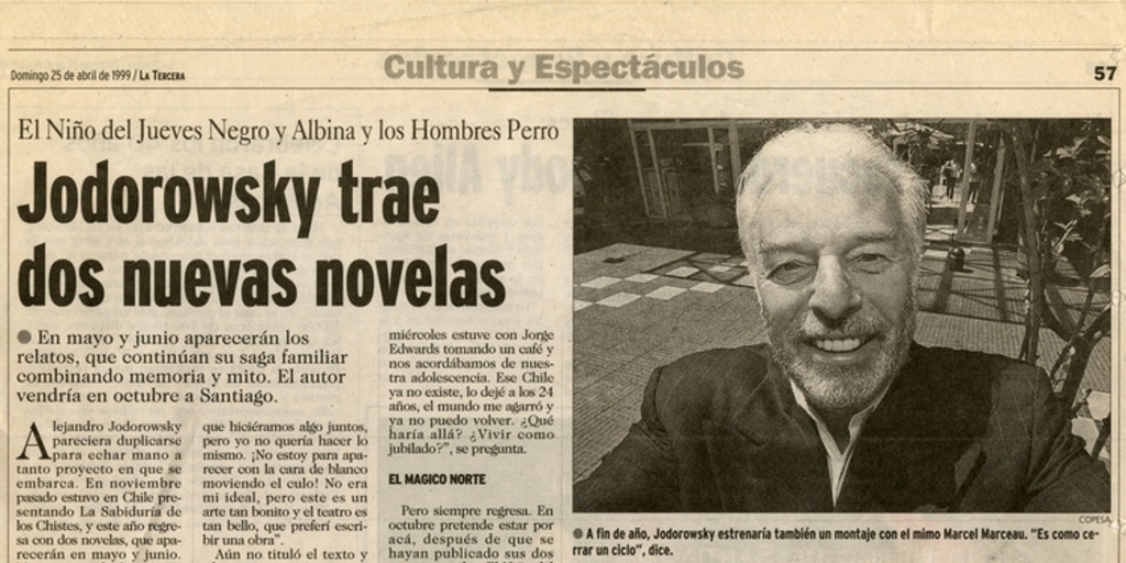Jodorowsky trae dos nuevas novelas