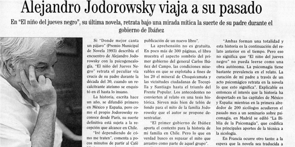 Alejandro Jodorowsky viaja a su pasado