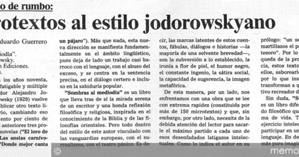 Microtextos al estilo jodorowskyano