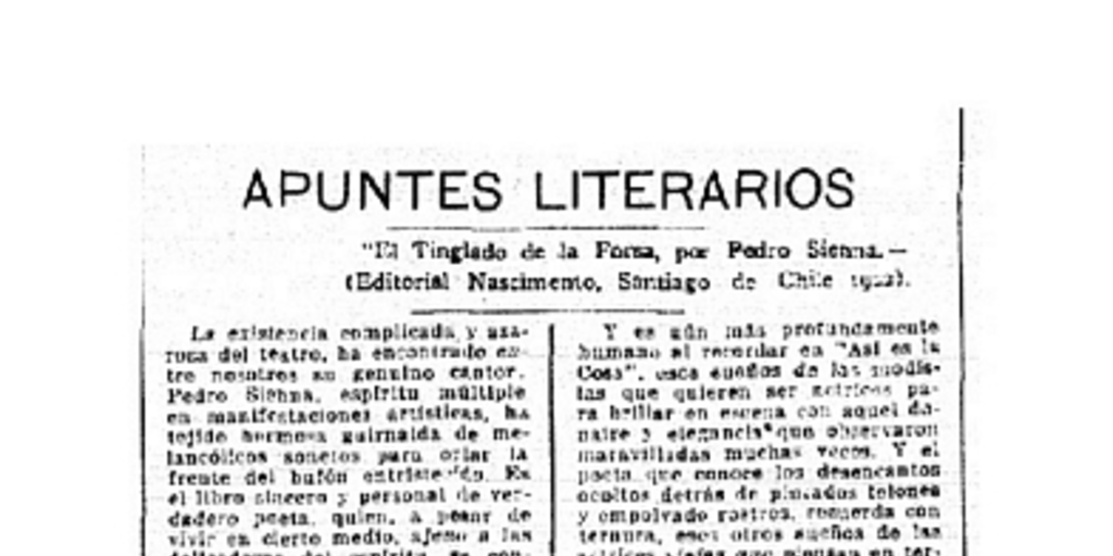 Apuntes literarios: El tinglado de la farsa