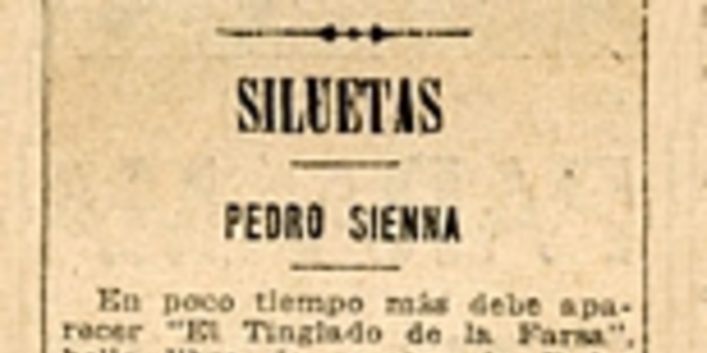 Siluetas: Pedro Sienna