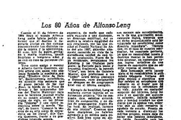 Los 80 Años de Alfonso Leng