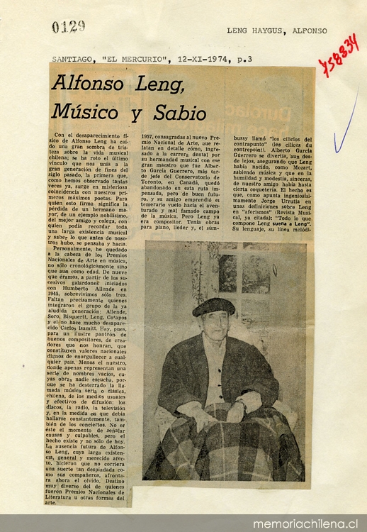 Alfonso Leng: músico y sabio